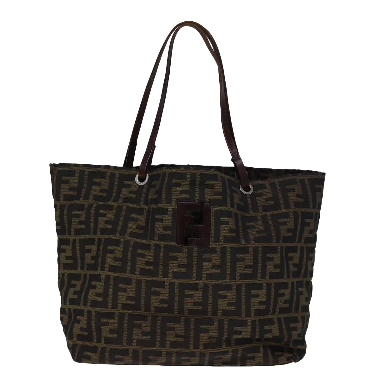 FENDI Zucca Canvas Tote Bag Brown Auth 72779