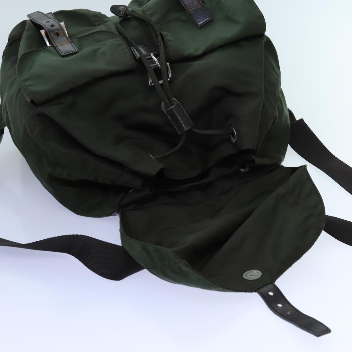 PRADA Backpack Nylon Khaki Auth 72783