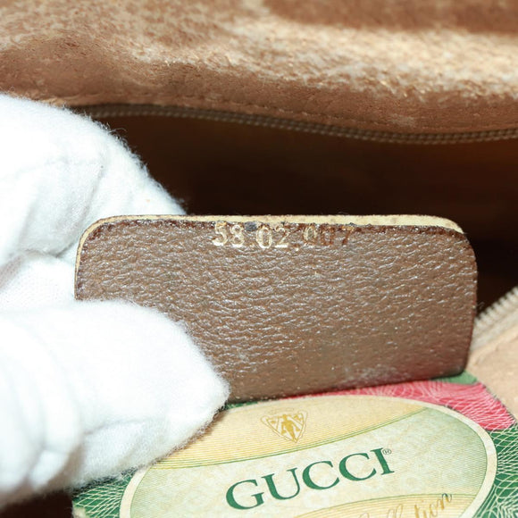 GUCCI GG Supreme Web Sherry Line Bag PVC Beige Green Red 58 02 007 Auth 72785