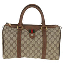 GUCCI GG Supreme Web Sherry Line Bag PVC Beige Green Red 58 02 007 Auth 72785-2