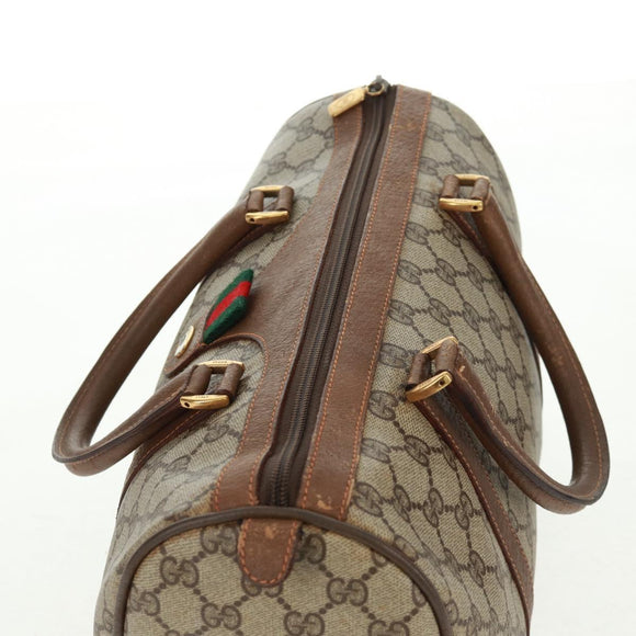 GUCCI GG Supreme Web Sherry Line Bag PVC Beige Green Red 58 02 007 Auth 72785