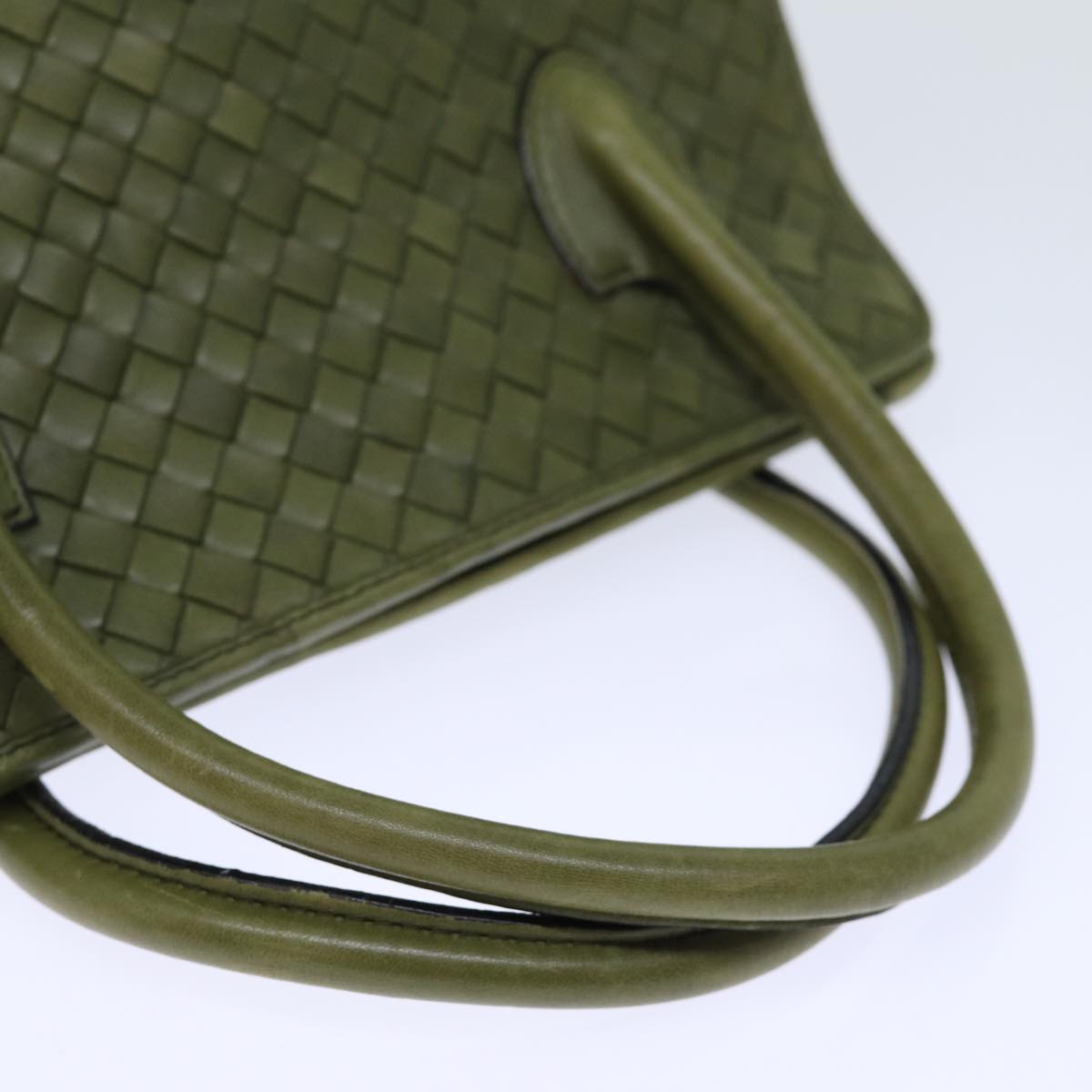 BOTTEGA VENETA INTRECCIATO Hand Bag Leather 2way Green Auth 72804