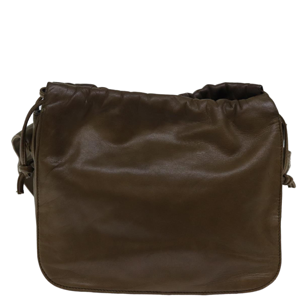 LOEWE Shoulder Bag Leather Brown Auth 72815