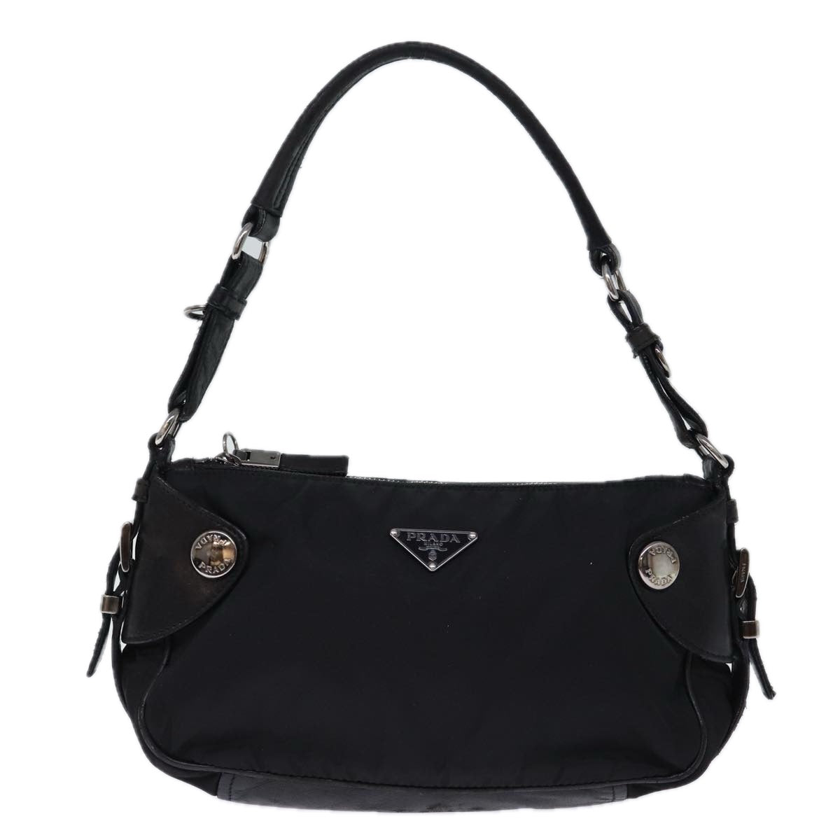 PRADA Shoulder Bag Nylon Black Auth 72853