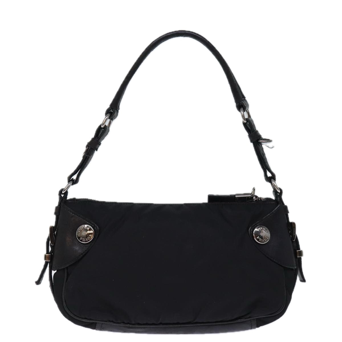 PRADA Shoulder Bag Nylon Black Auth 72853