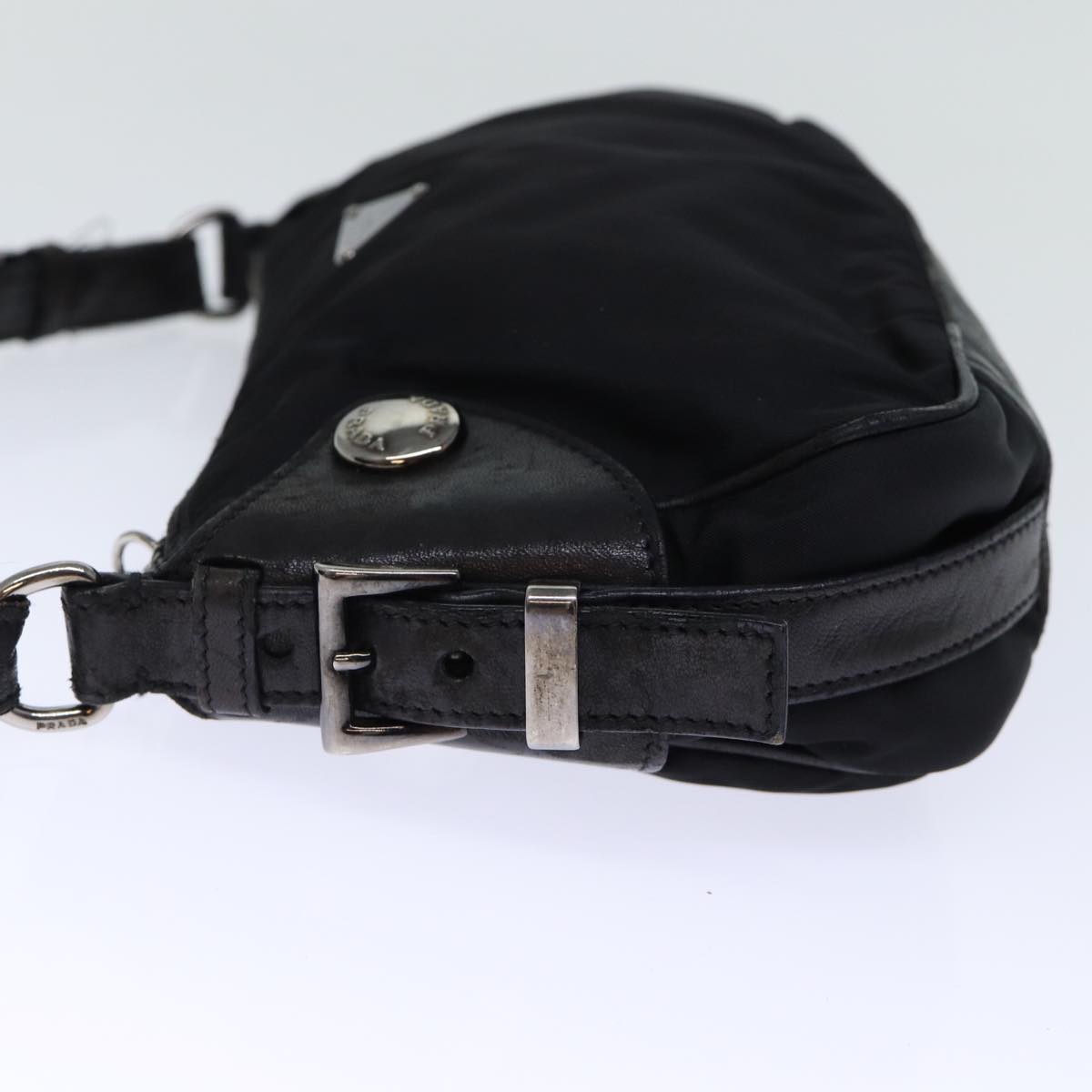 PRADA Shoulder Bag Nylon Black Auth 72853