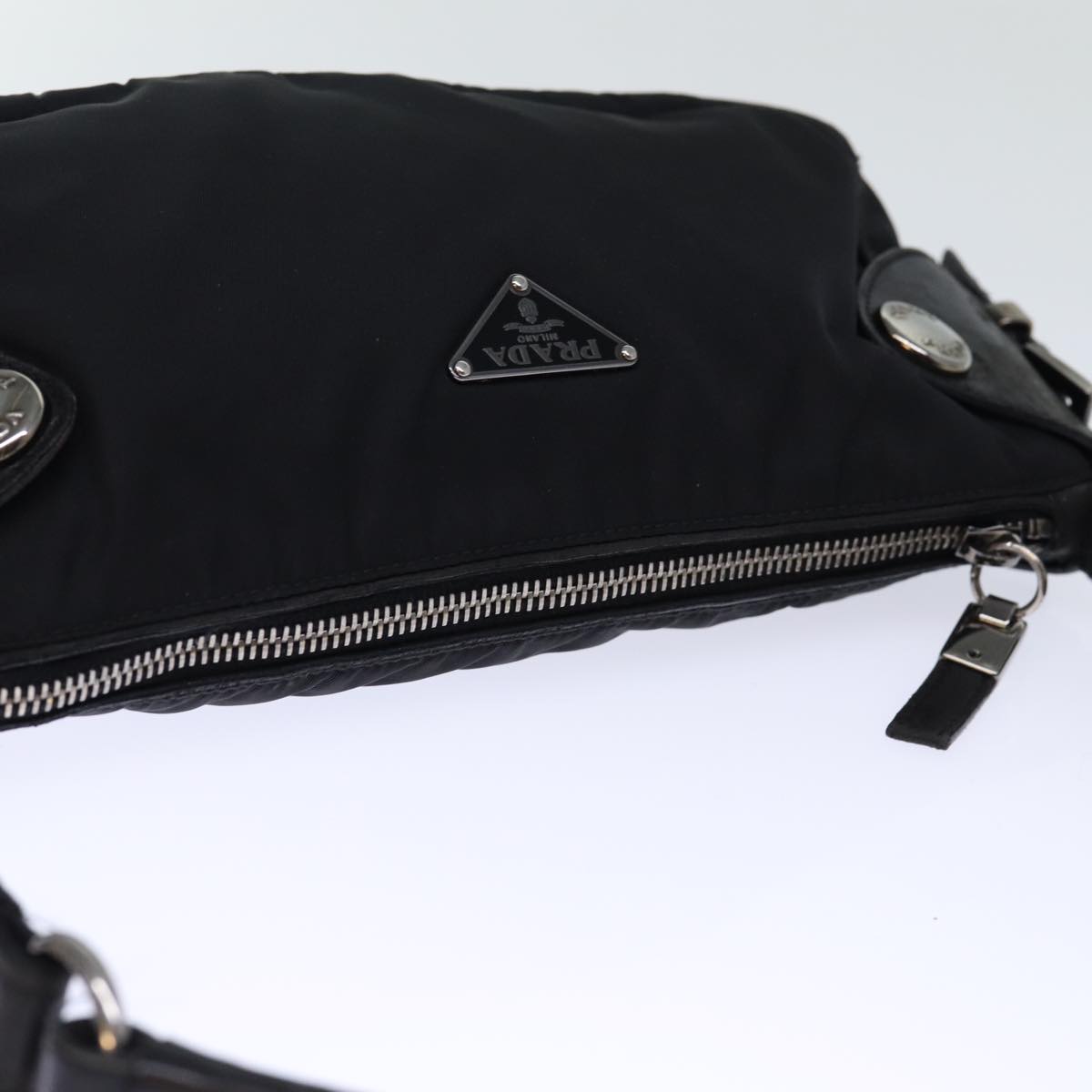 PRADA Shoulder Bag Nylon Black Auth 72853