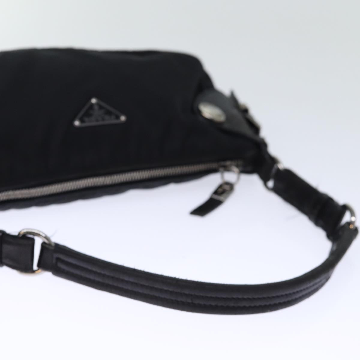 PRADA Shoulder Bag Nylon Black Auth 72853