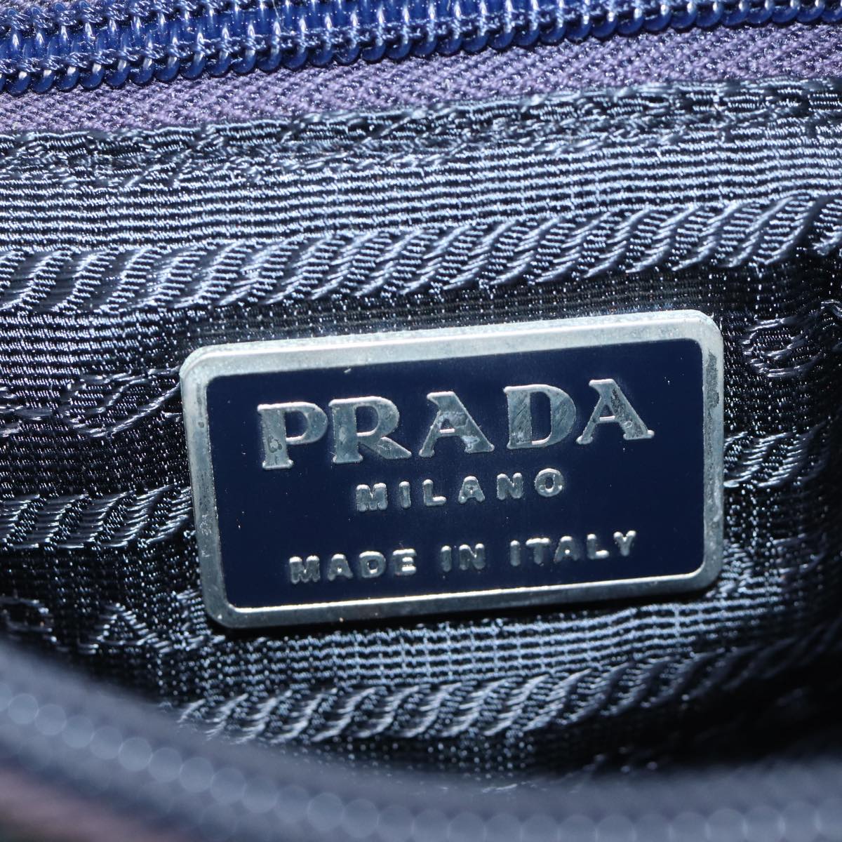 PRADA Hand Bag Nylon Blue Auth 72857