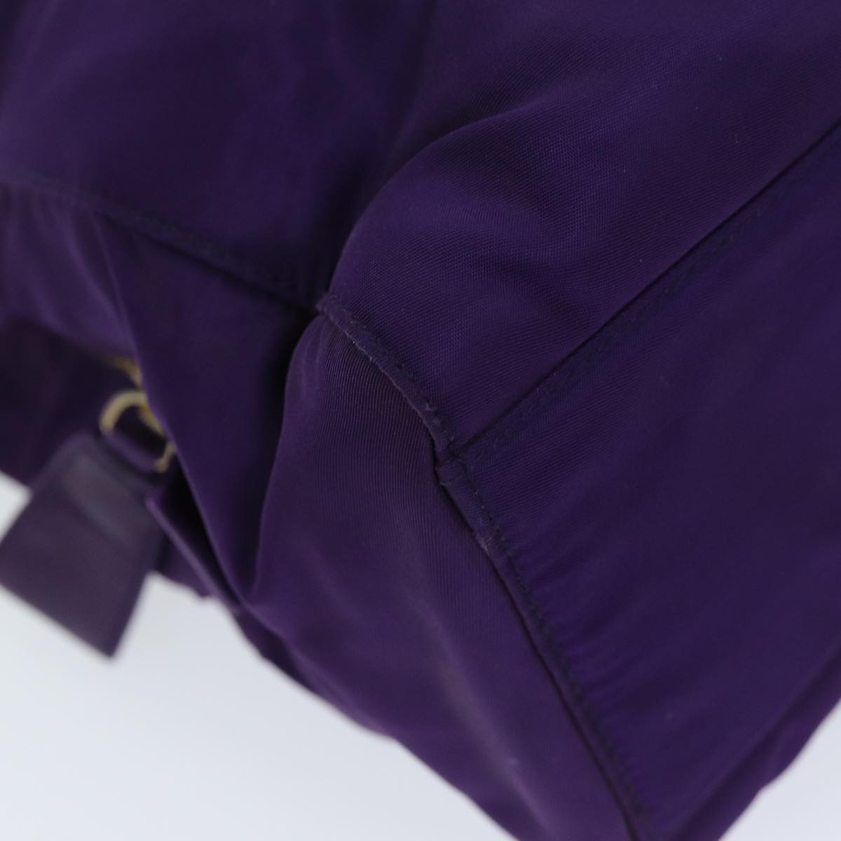 PRADA Chain Shoulder Bag Nylon Purple Auth 72859