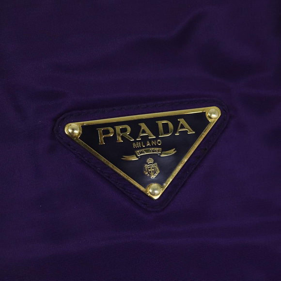 PRADA Chain Shoulder Bag Nylon Purple Auth 72859