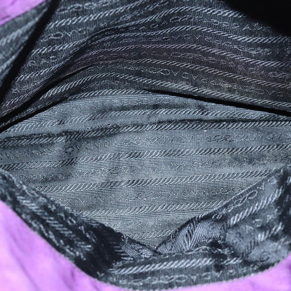 PRADA Chain Shoulder Bag Nylon Purple Auth 72859