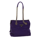 PRADA Chain Shoulder Bag Nylon Purple Auth 72859-1