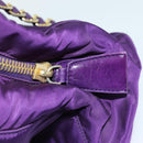 PRADA Chain Shoulder Bag Nylon Purple Auth 72859-22