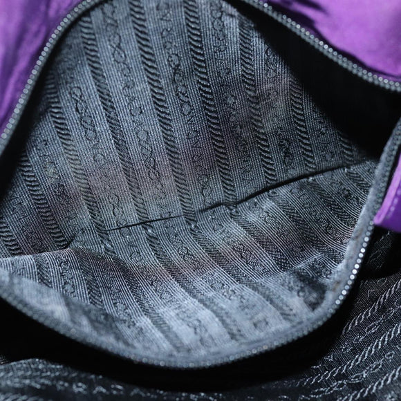 PRADA Chain Shoulder Bag Nylon Purple Auth 72859