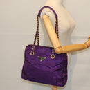 PRADA Chain Shoulder Bag Nylon Purple Auth 72859-25