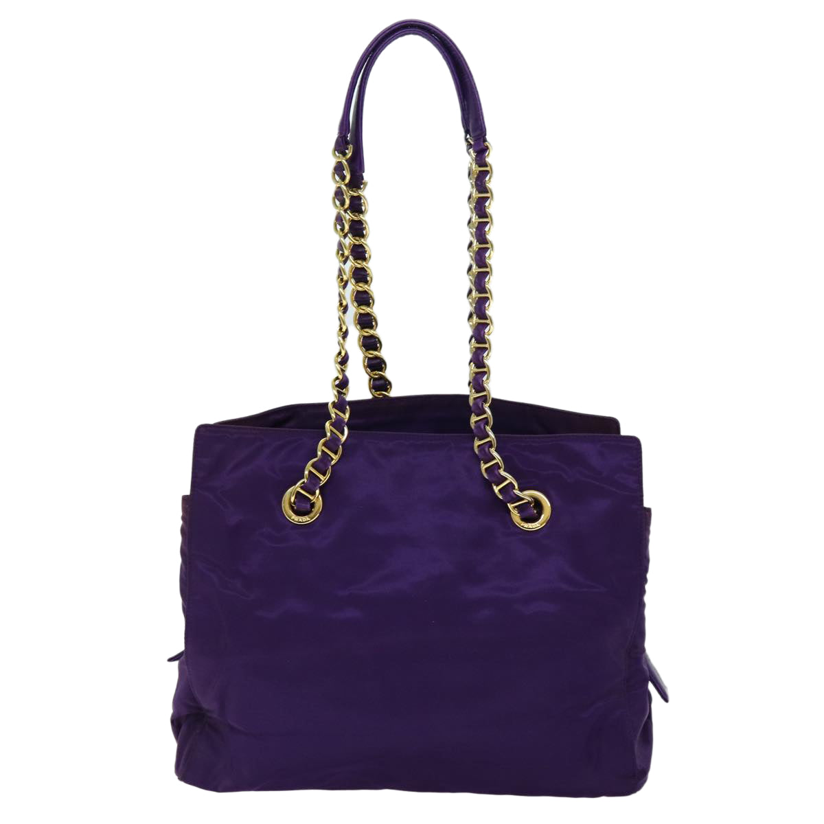 PRADA Chain Shoulder Bag Nylon Purple Auth 72859 - 0