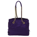 PRADA Chain Shoulder Bag Nylon Purple Auth 72859-2