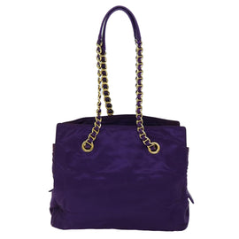 PRADA Chain Shoulder Bag Nylon Purple Auth 72859 - 0