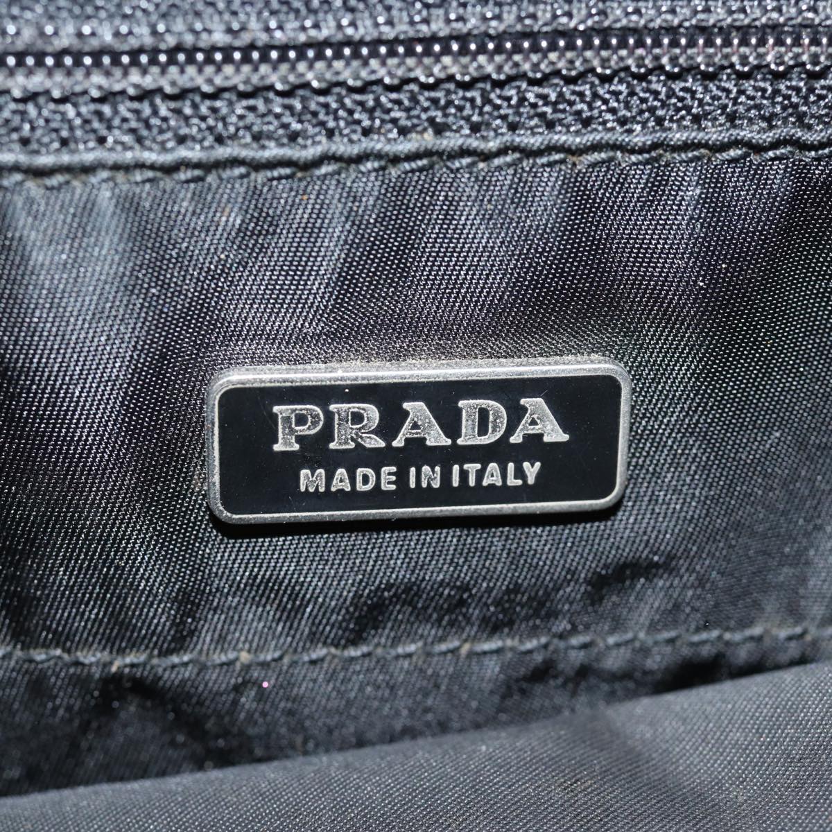 PRADA Hand Bag Nylon Black Auth 72864