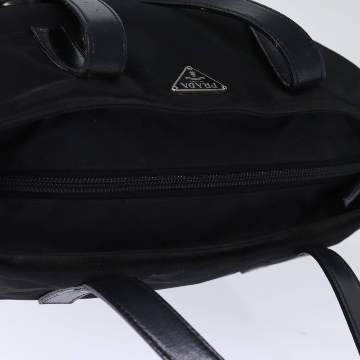 PRADA Hand Bag Nylon Black Auth 72864