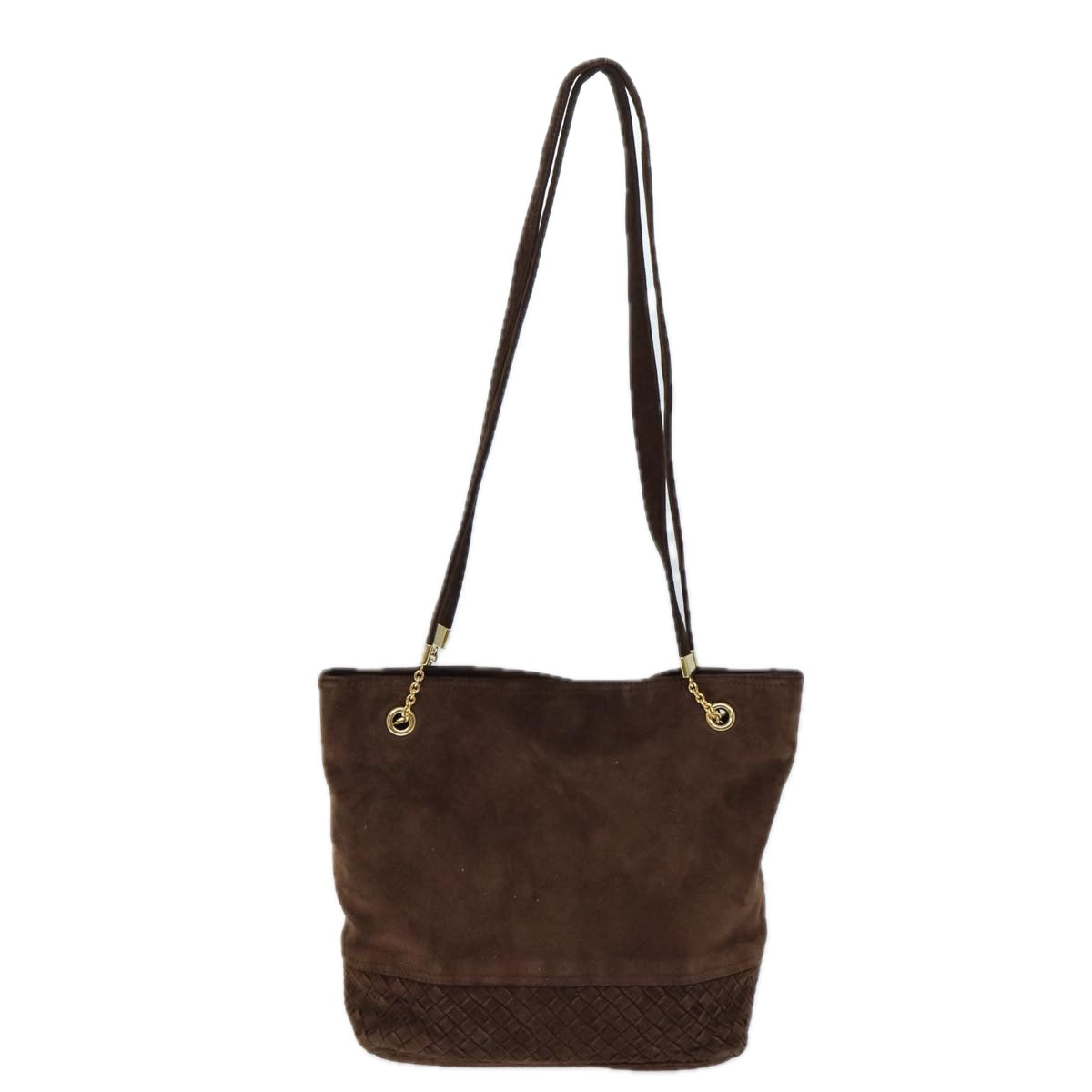 BOTTEGA VENETA INTRECCIATO Shoulder Bag Suede Vintage Brown Auth 72873 - 0