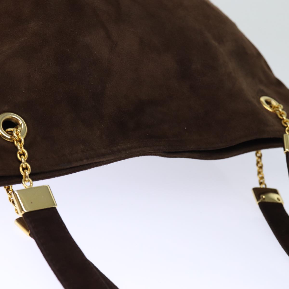 BOTTEGA VENETA INTRECCIATO Shoulder Bag Suede Vintage Brown Auth 72873