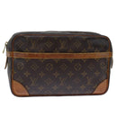 LOUIS VUITTON Monogram Compiegne 28 Clutch Bag M51845 LV Auth 72900-1