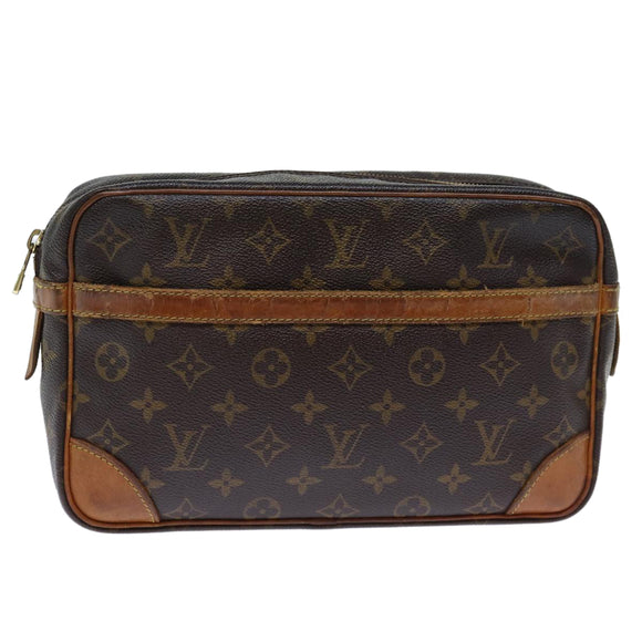 LOUIS VUITTON Monogram Compiegne 28 Clutch Bag M51845 LV Auth 72900