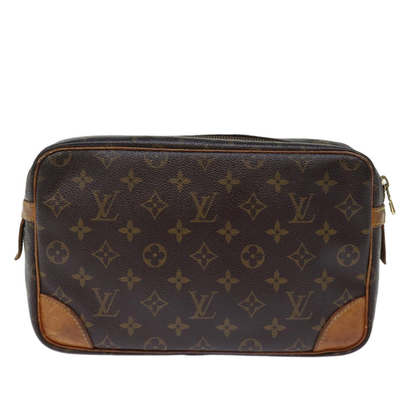 LOUIS VUITTON Monogram Compiegne 28 Clutch Bag M51845 LV Auth 72900