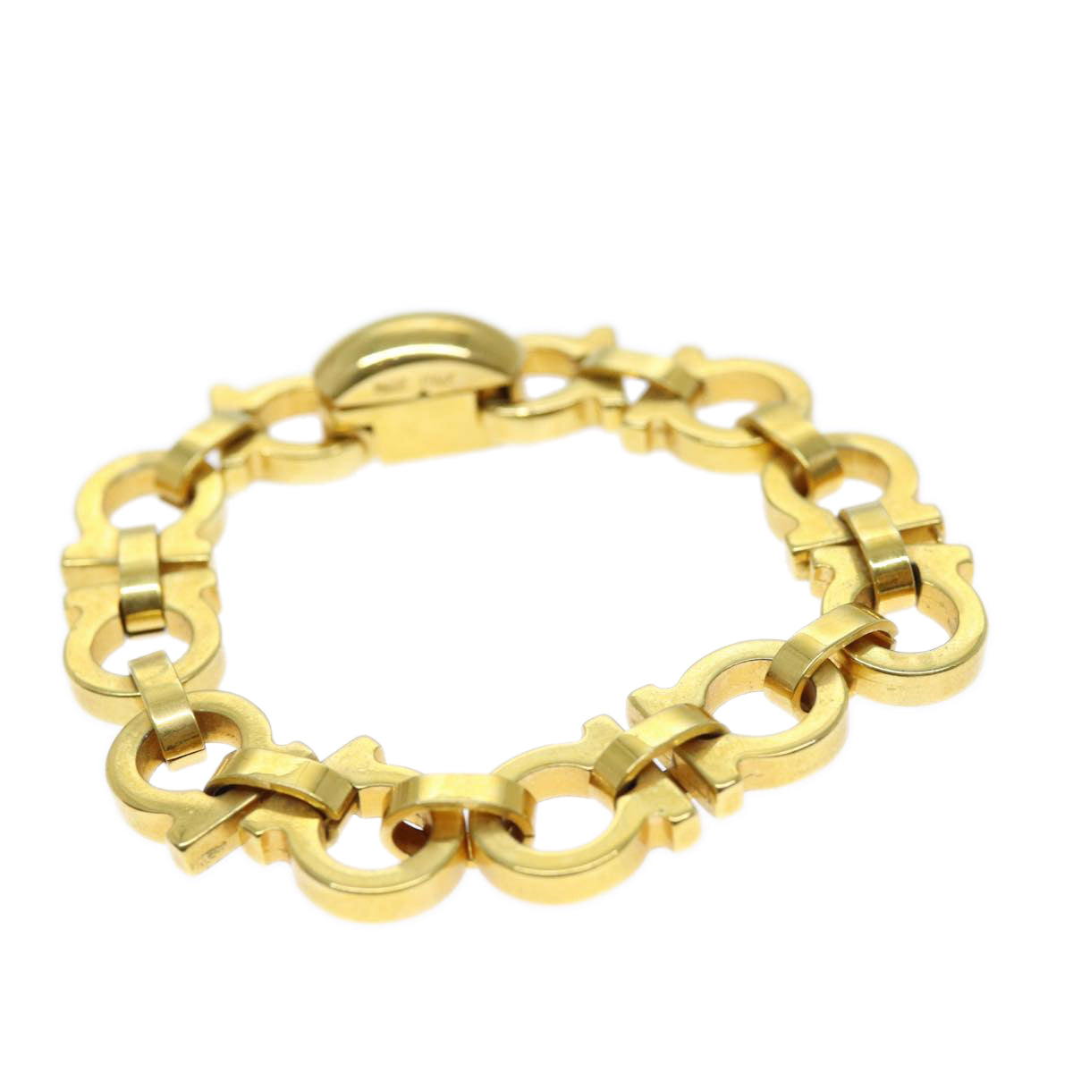 Salvatore Ferragamo Gancini Bracelet Gold Auth 72917