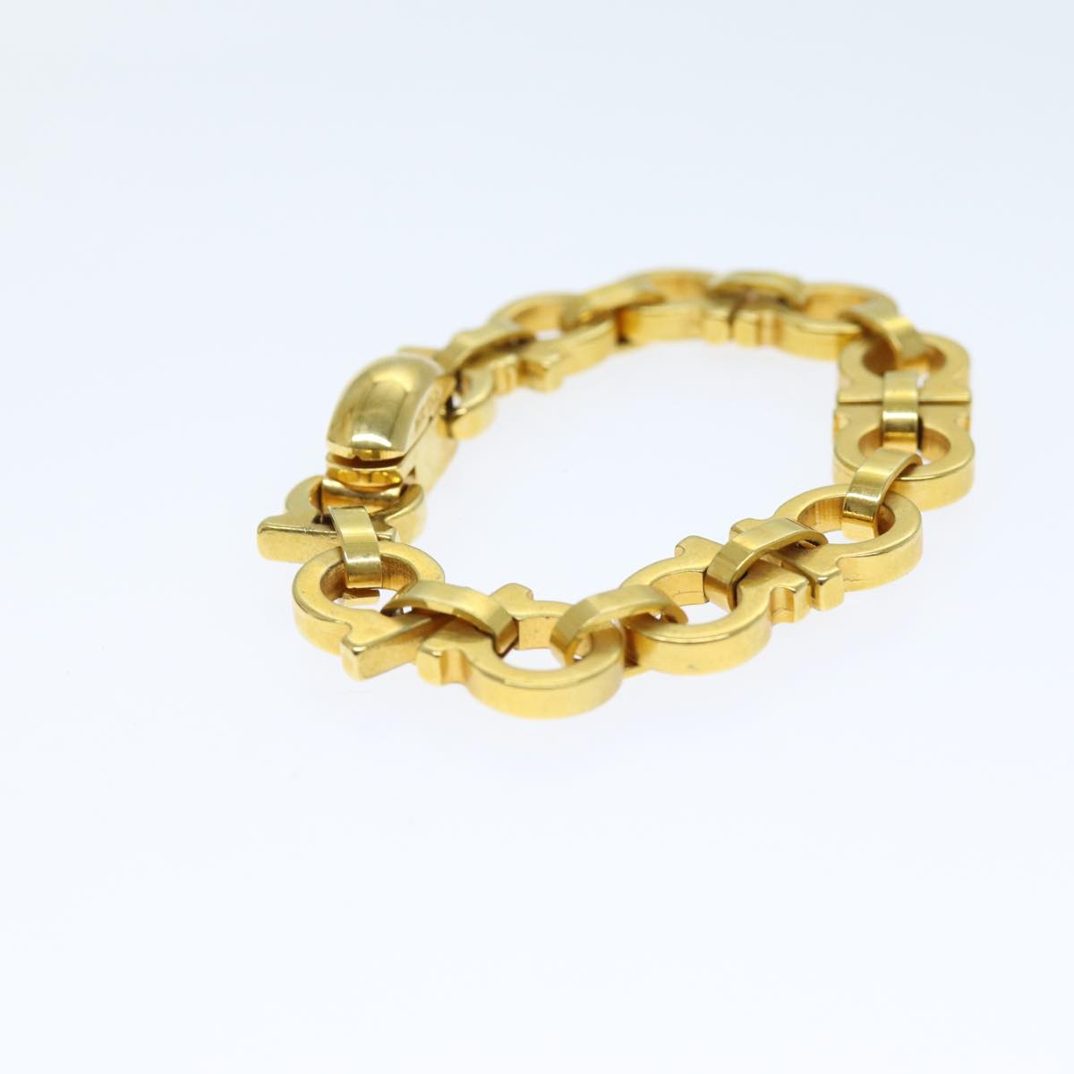 Salvatore Ferragamo Gancini Bracelet Gold Auth 72917