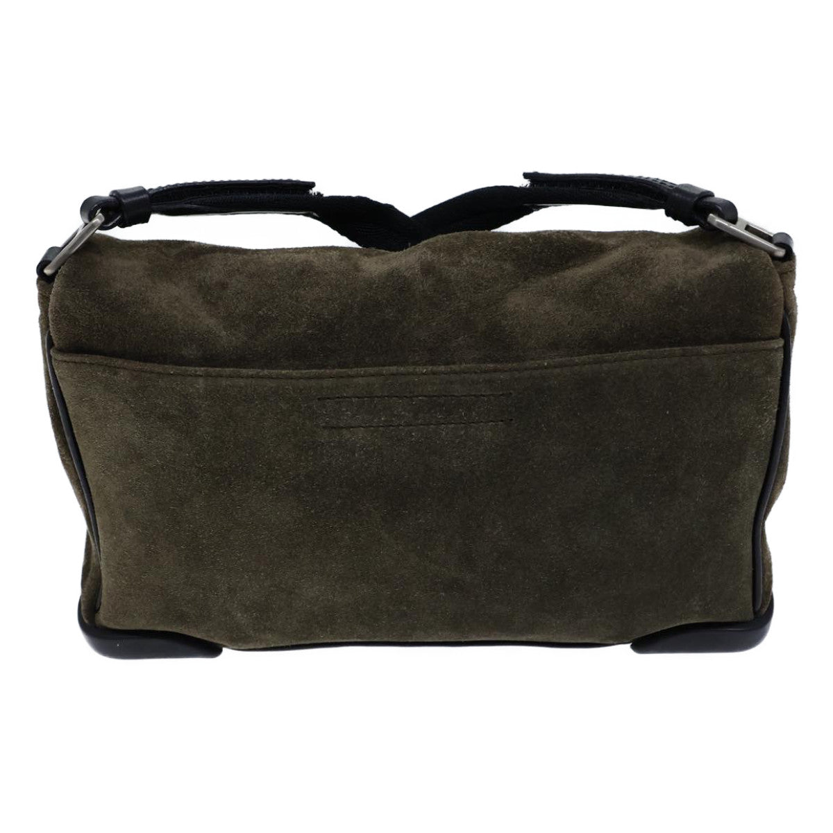 PRADA Shoulder Bag Suede Khaki Auth 72953 - 0