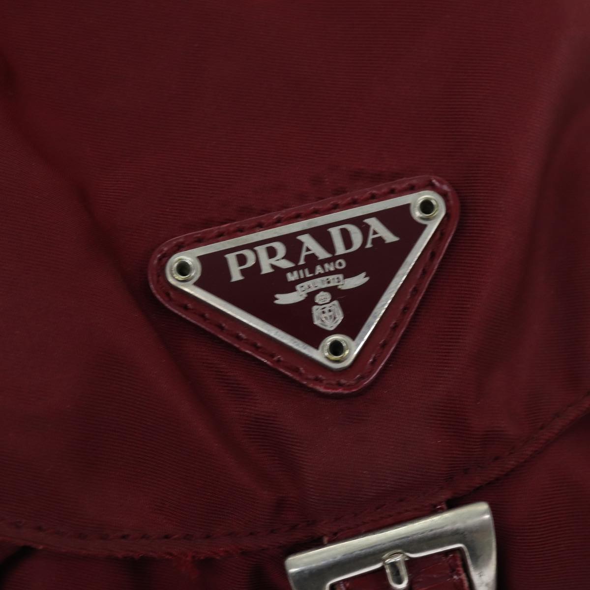 PRADA Backpack Nylon Red Auth 72956