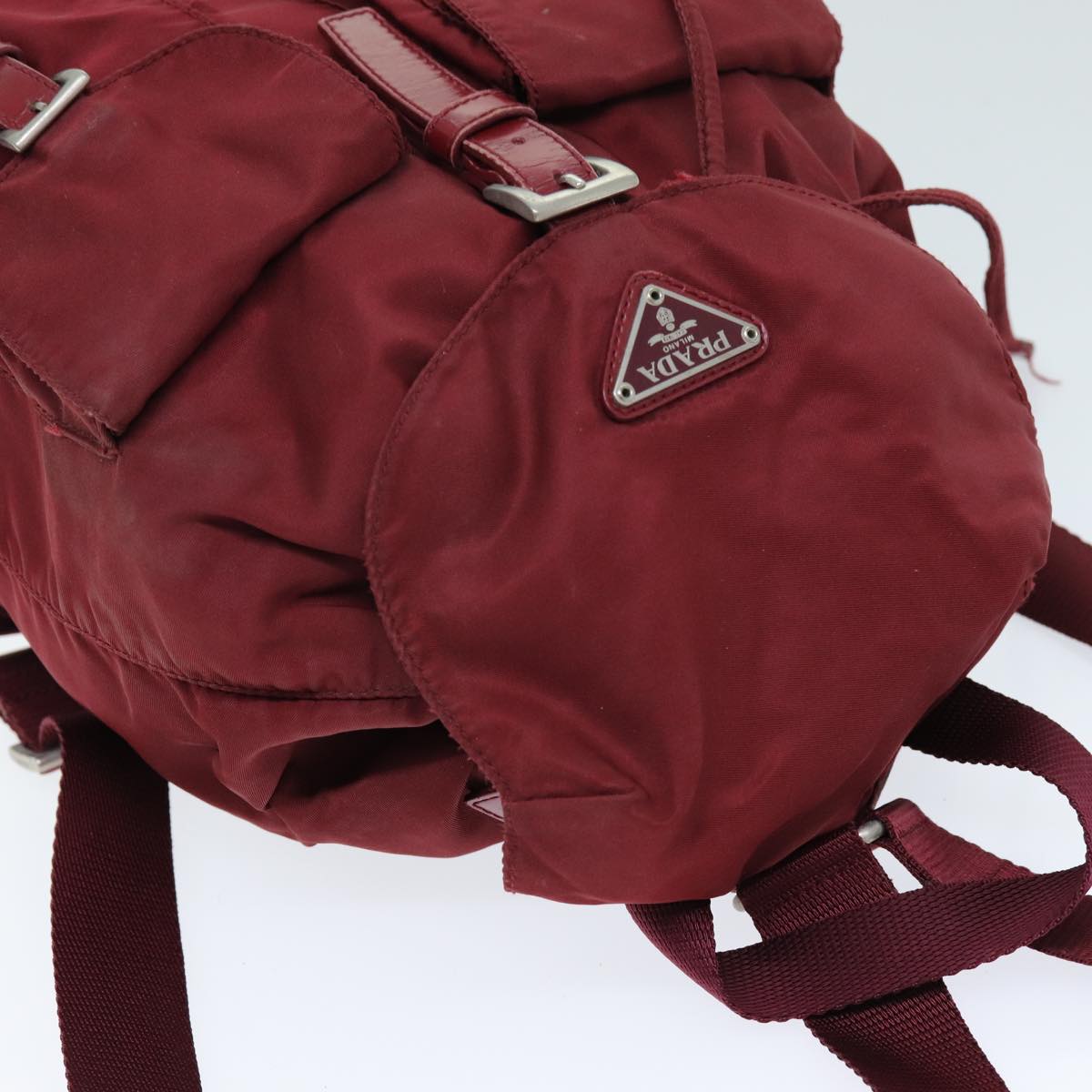PRADA Backpack Nylon Red Auth 72956
