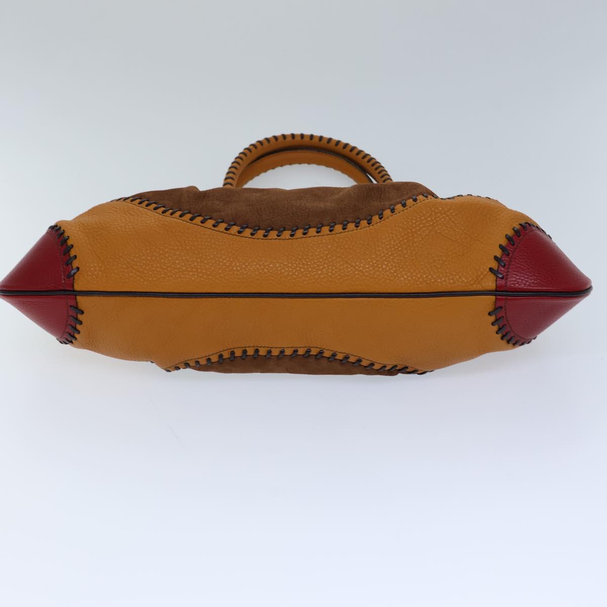Salvatore Ferragamo Gancini Shoulder Bag Leather Orange Auth 72959
