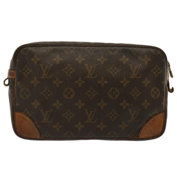 LOUIS VUITTON Monogram Compiegne 28 Clutch Tasche M51845 LV Auth 73004