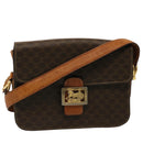 CELINE Macadam Canvas Schoudertas PVC Bruin Auth 73006-1
