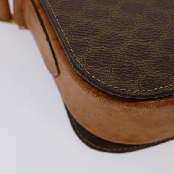 CELINE Macadam Canvas Schoudertas PVC Bruin Auth 73006