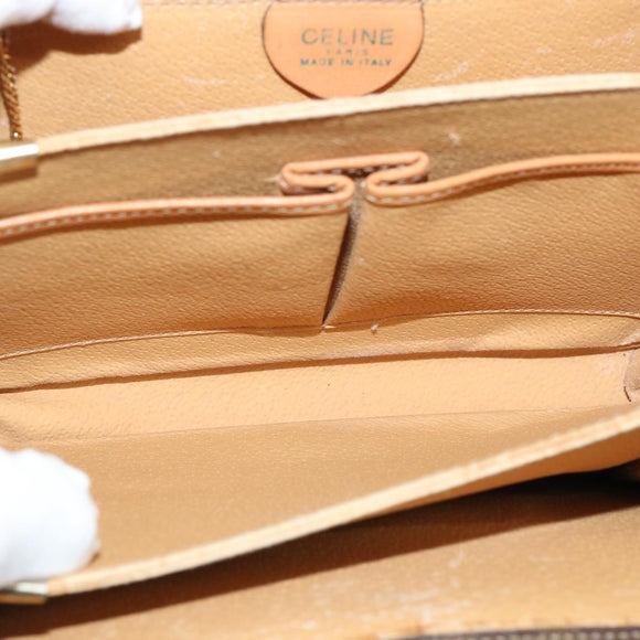 CELINE Macadam Canvas Schoudertas PVC Bruin Auth 73006