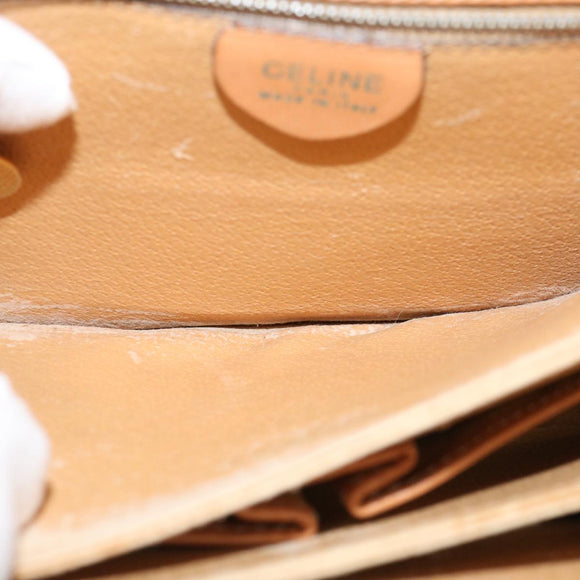 CELINE Macadam Canvas Schoudertas PVC Bruin Auth 73006