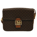 CELINE Macadam Canvas Schoudertas PVC Bruin Auth 73006-13