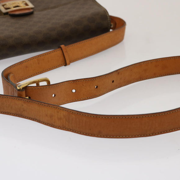 CELINE Macadam Canvas Schoudertas PVC Bruin Auth 73006