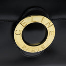CELINE Hand Bag Leather 2way Black Auth 73008V-17