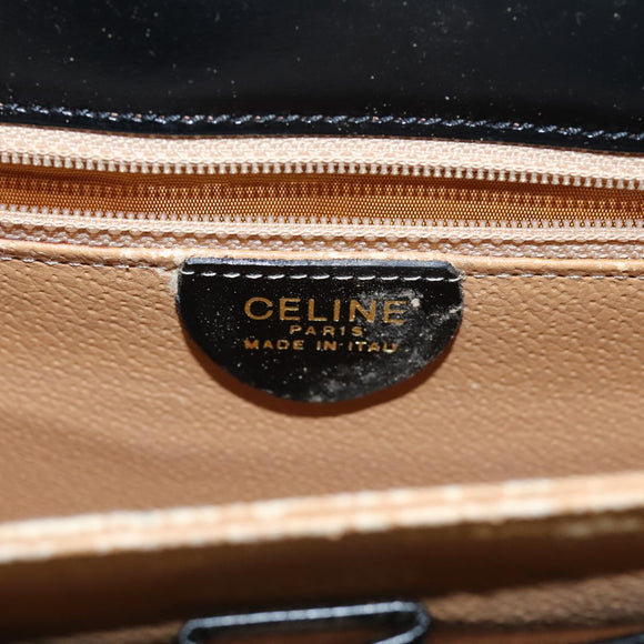 CELINE Hand Bag Leather 2way Black Auth 73008V