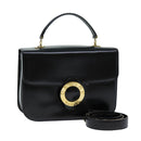 CELINE Hand Bag Leather 2way Black Auth 73008V-1