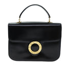 CELINE Hand Bag Leather 2way Black Auth 73008V-13