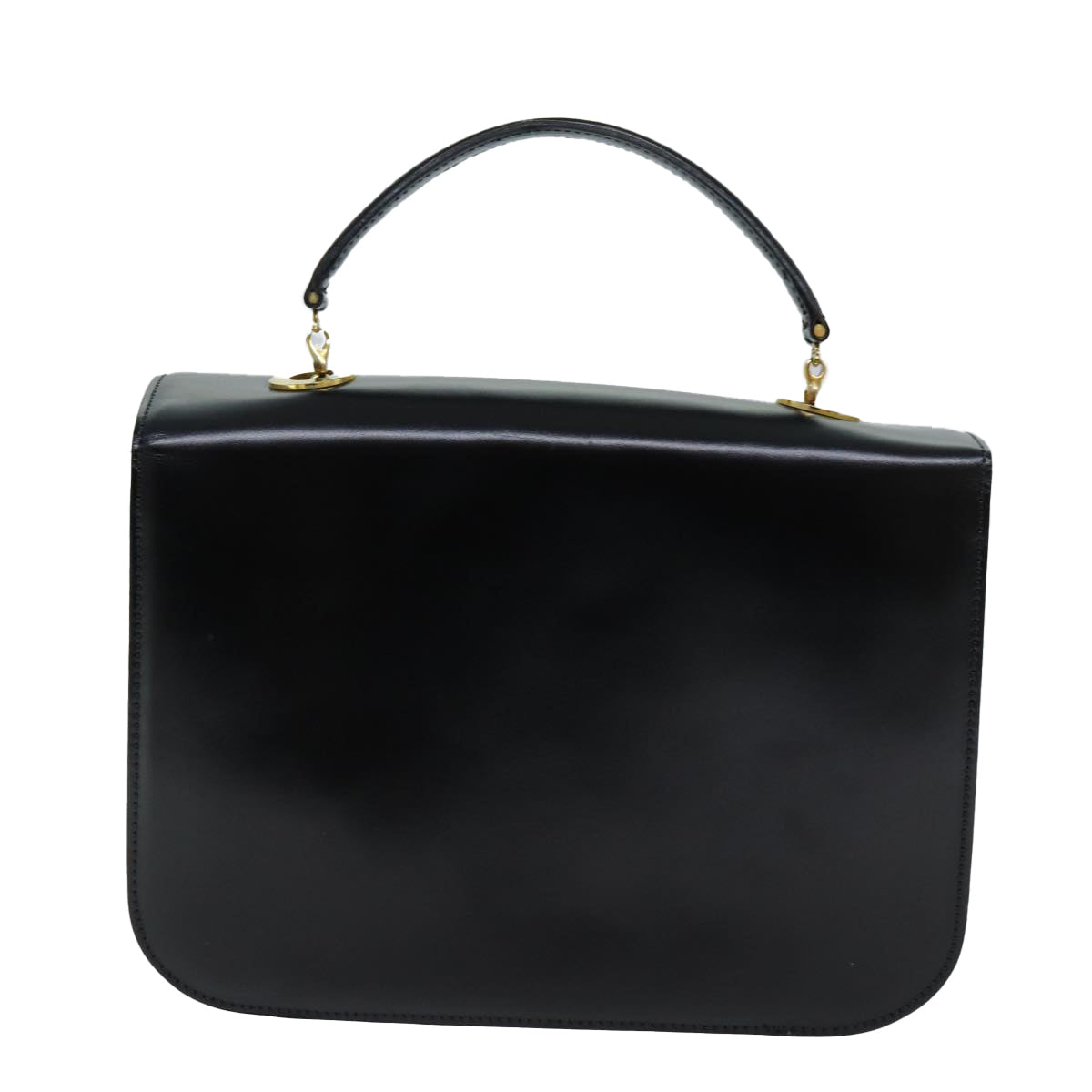 CELINE Hand Bag Leather 2way Black Auth 73008