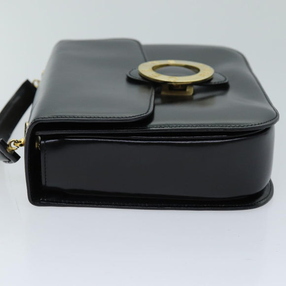 CELINE Hand Bag Leather 2way Black Auth 73008V