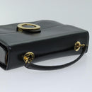 CELINE Hand Bag Leather 2way Black Auth 73008V-4